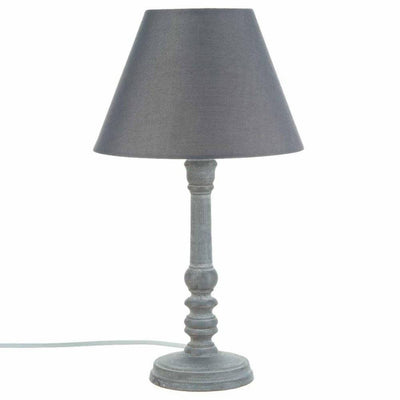 OUTLET Lampa stołowa z abażurem i elegancką nóżką drewnianą, klasyczny element wystroju wnętrza - Atmosphera Créateur d'intérieur
