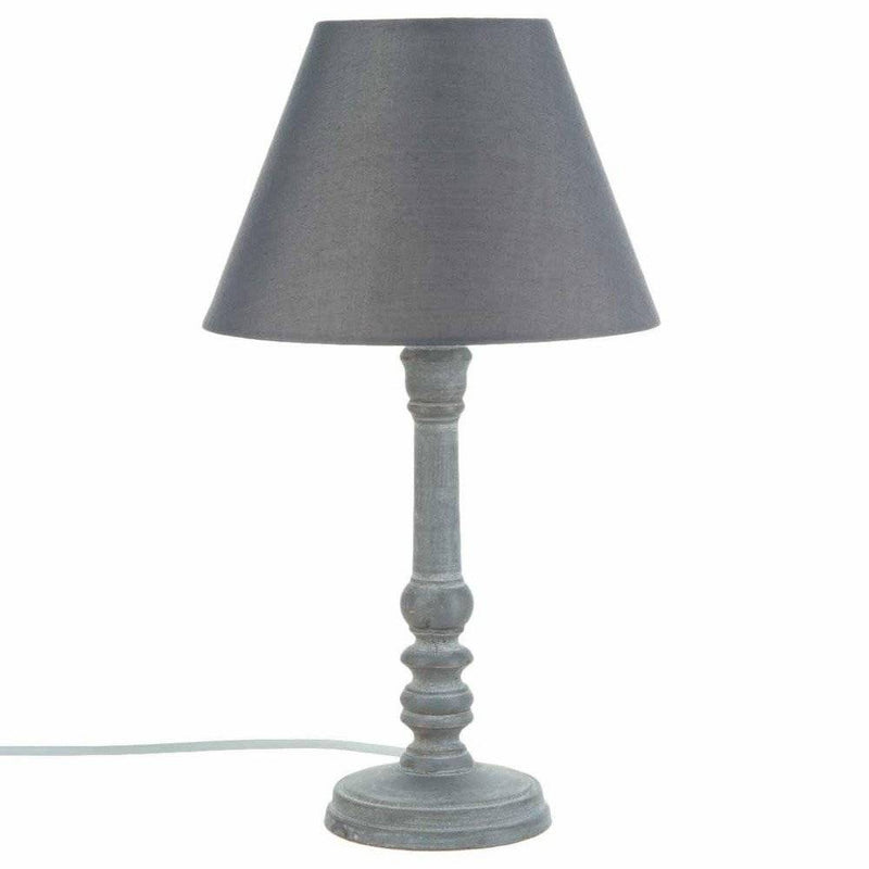 OUTLET Lampa stołowa z abażurem i elegancką nóżką drewnianą, klasyczny element wystroju wnętrza - Atmosphera Créateur d&