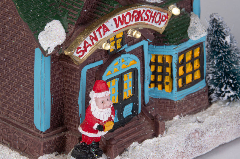 Ozdoba świąteczna Zimowy domek, oświetlenie LED, 15 x 12,5 x 9,5 cm