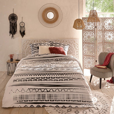 OUTLET Okrągły dywan w etniczne wzory z frędzlami, bawełna, Ø 120 cm