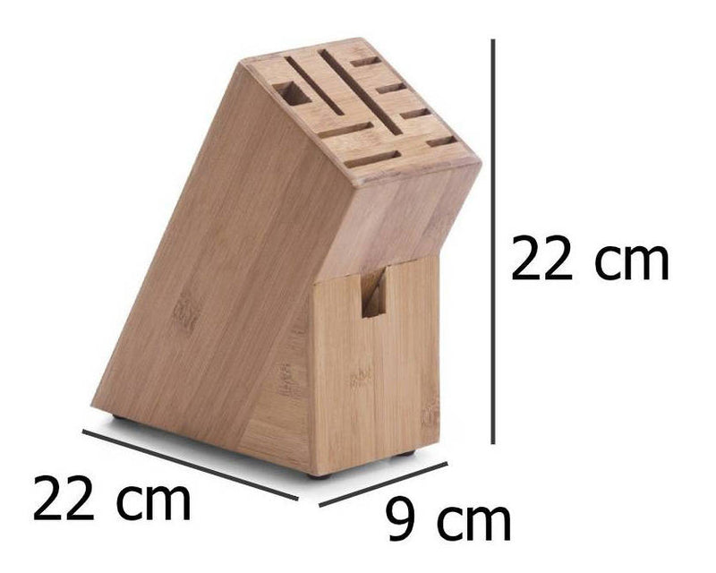 OUTLET Bambusowy stojak na noże, blok do noży - 22x22x9cm