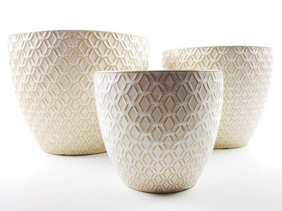 OUTLET Doniczki ceramiczne, 3 sztuki