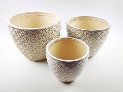 OUTLET Doniczki ceramiczne, 3 sztuki