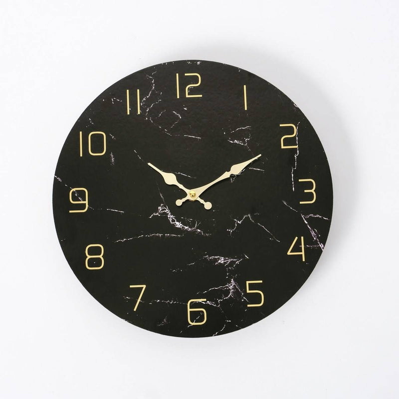 Zegar na ścianę Marbella, Ø 34 cm, MDF, marmurowy wzór