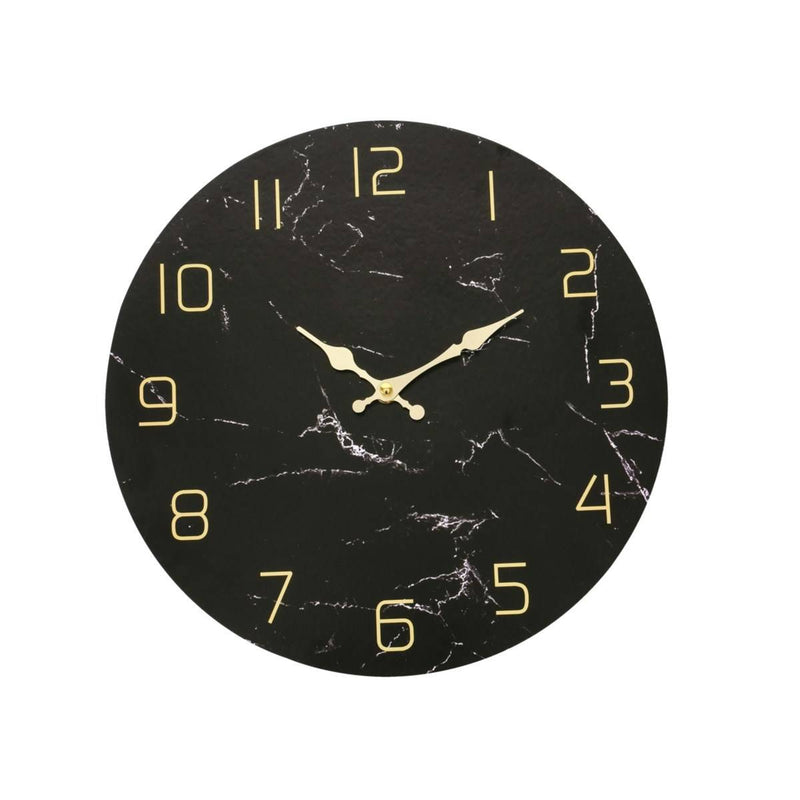 Zegar na ścianę Marbella, Ø 34 cm, MDF, marmurowy wzór