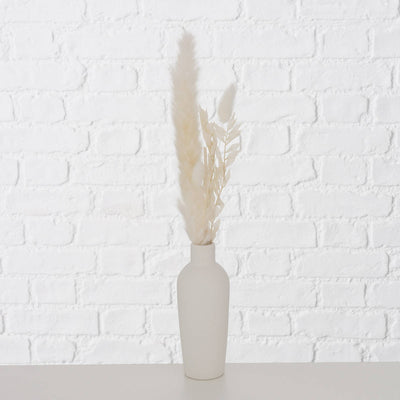 Porcelanowy wazon dekoracyjny Bianca, suszone kwiaty, wys. 16 cm