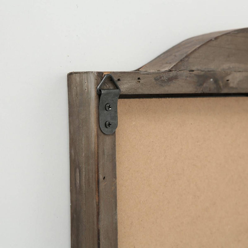 Lustro ścienne z drewnianymi okiennicami, 45 x 31 cm, jodła naturalna