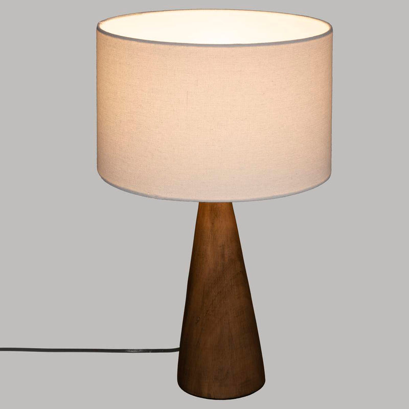 OUTLET Lampka nocna z drewnianą podstawą, Ø 28 x 46 cm
