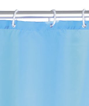 Zasłona prysznicowa, tekstylna, jasnoniebieska, 180x200 cm, WENKO