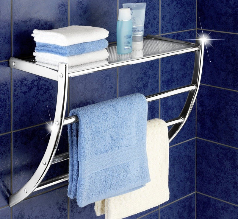 Wieszak na ręczniki PASCARA + półka łazienkowa, 2 w 1, WENKO