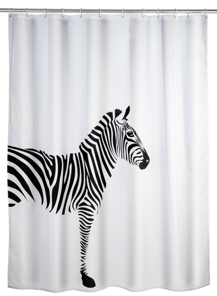 Zasłona prysznicowa, tekstylna, Zebra, 180x200 cm, WENKO
