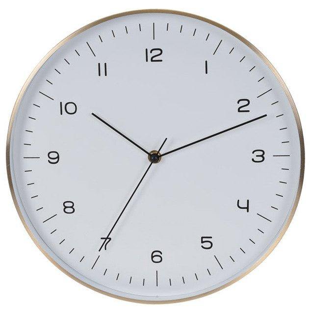 Aluminiowy zegar ścienny, miedziany, Ø 30 cm - EMAKO
