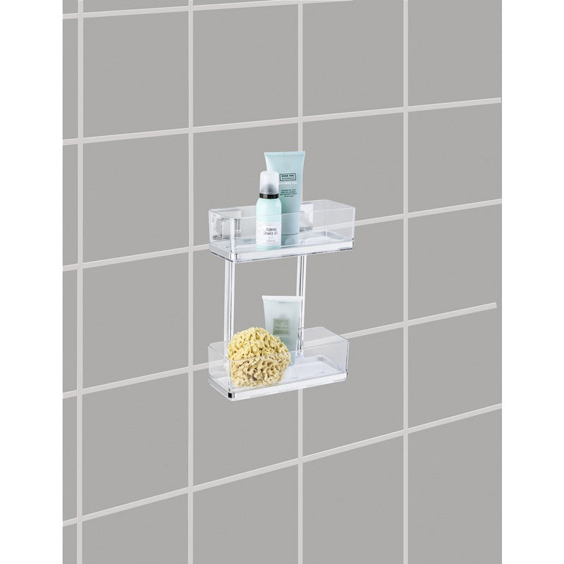 Prostokątna półka łazienkowa QUADRO, Vacuum-Loc, pod prysznic,2 poziomy, WENKO