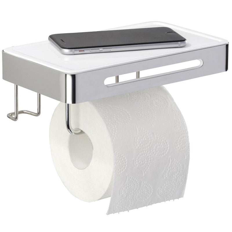 Uchwyt na papier toaletowy PREMIUM PLUS z półką - 2 w 1, WENKO