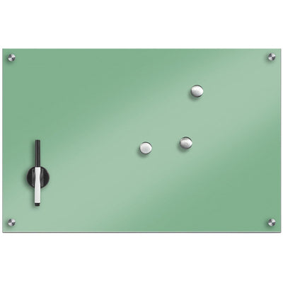 Szklana tablica magnetyczna, miętowy + 3 magnesy, 60x40 cm, ZELLER