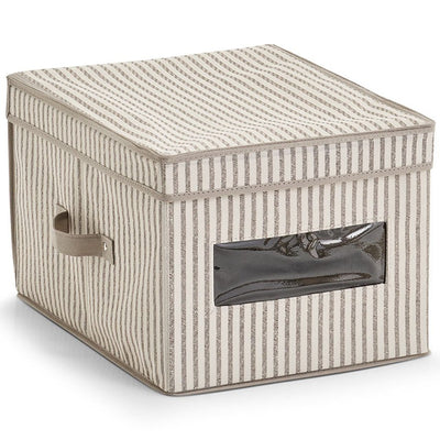 Pojemnik tekstylny do przechowywania, składane pudełko z wieczkiem i okienkiem - 25 x 30 x 40 cm, ZELLER