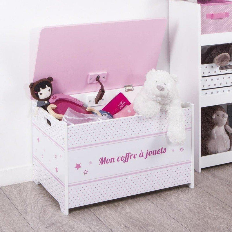 Skrzynia, kufer na zabawki  - kolor różowy, 58 x 38 x 38 cm