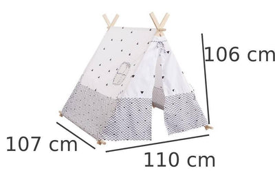 Namiot dla dzieci  - drewniana konstrukcja, 110 x 107 x 106 cm