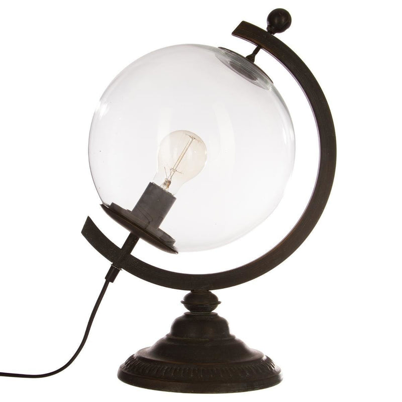 Lampa stołowa z motywem globusa