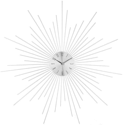Zegar ścienny SUN w kolorze srebrnym, okrągły - Ø50 cm