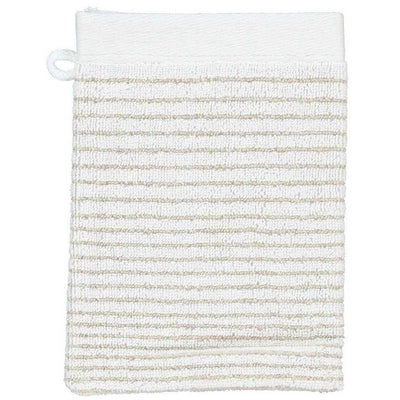 Ekskluzywny ręcznik frotte do mycia biały w modne paski, myjka bawełniana, rękawica do mycia, Esprit, 16 x 22 cm