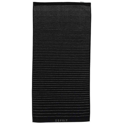 Ekskluzywny ręcznik frotte czarny w białe prążki, luksusowy ręcznik, ręcznik z haftem, Esprit