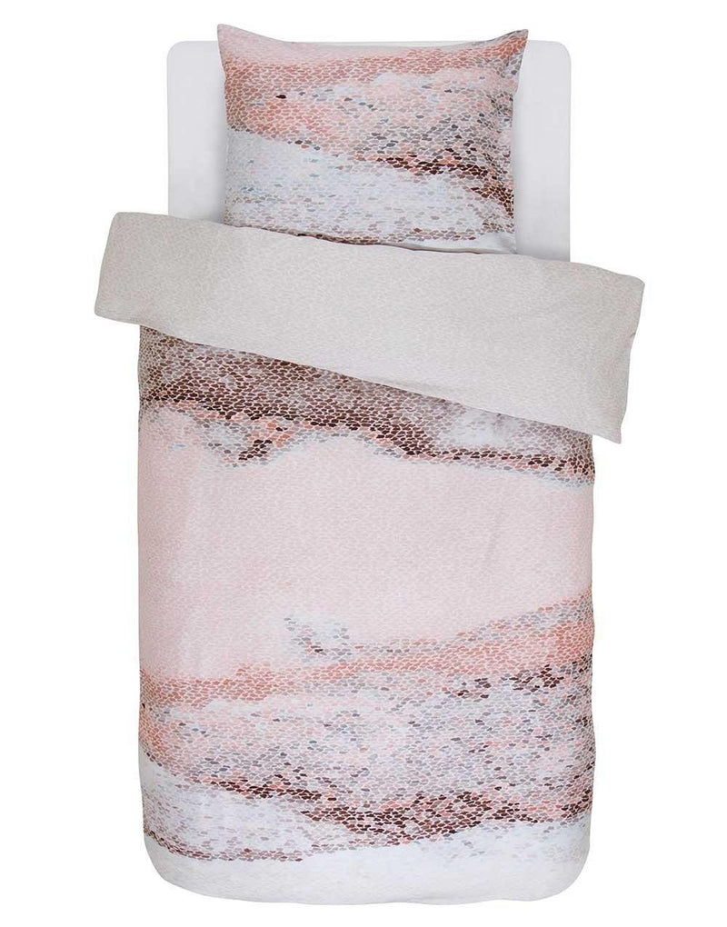 Satynowy komplet pościeli na kołdrę i poduszkę z motywem różowej skóry węża, dekoracyjna poszwa na pościel dla 1 osoby, 100% bawełna, Essenza
