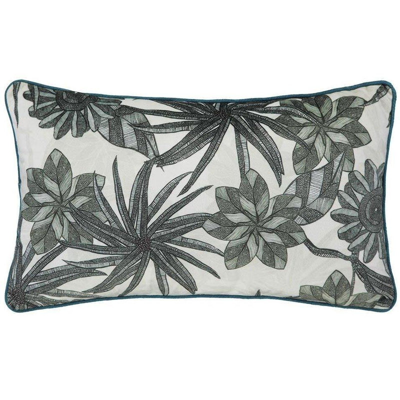 Aksamitna poduszka dekoracyjna, poducha w botaniczny wzór - kolor beżowy, Essenza - EMAKO