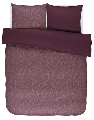Bawełniany komplet pościeli satynowej, poszwa na pościel, dwie poduszki, 100% bawełny - w modnym kolorze marsala, Essenza - EMAKO