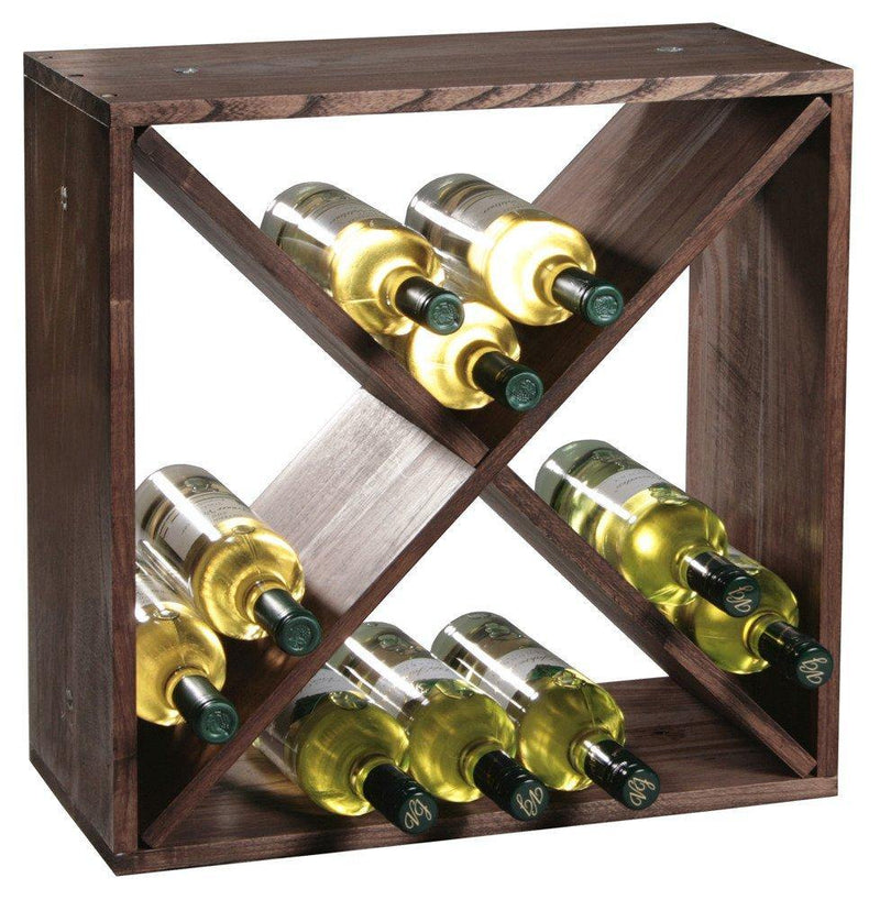 Stojak na wino, stylowe ciemnobrązowe pudełko na 24 butelki