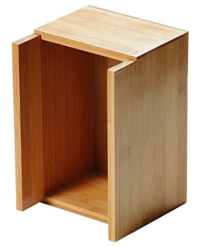 Bambusowy pojemnik na serwetki z pudełkiem na sztućce, serwetnik drewniany, stojak na serwetki, organizer kuchenny, akcesoria kuchenne - EMAKO