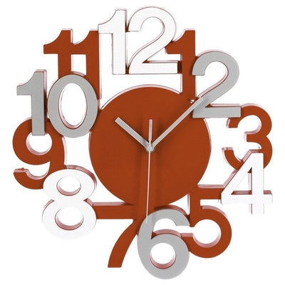 Zegar na ścianę w nowoczesnym stylu, zegar z cyframi, zegar do salonu, zegar kuchenny, zegar czerwony, designerskie zegary