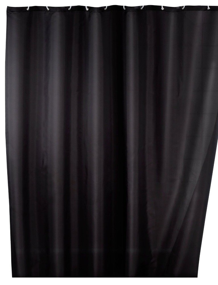 Zasłona prysznicowa, tekstylna, kolor czarny, 180x200 cm, WENKO