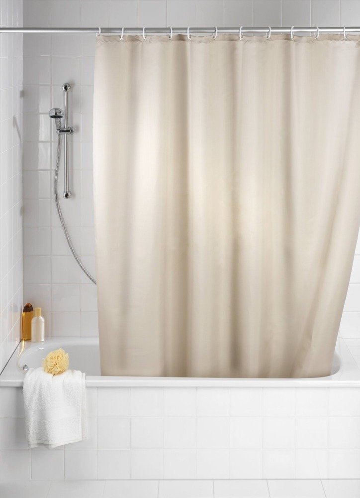 Zasłona prysznicowa, tekstylna, kolor beżowy, 180x200 cm, WENKO