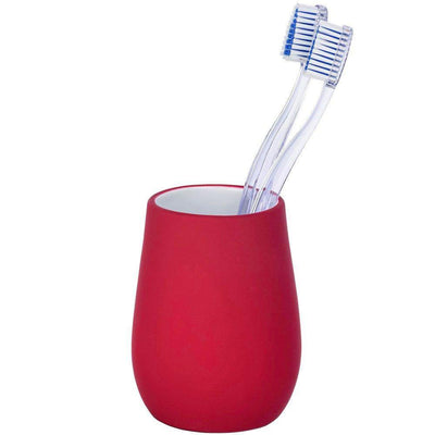 Kubek ceramiczny na szczoteczkę do zębów i pastę, pojemnik łazienkowy z miękką powłoką - WENKO