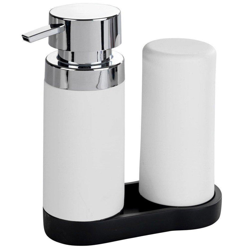 Dozownik z pompką do mydła i silikonowy pojemnik na płyny, zestaw 2 w 1 do kuchni lub łazienki - 250 ml, WENKO