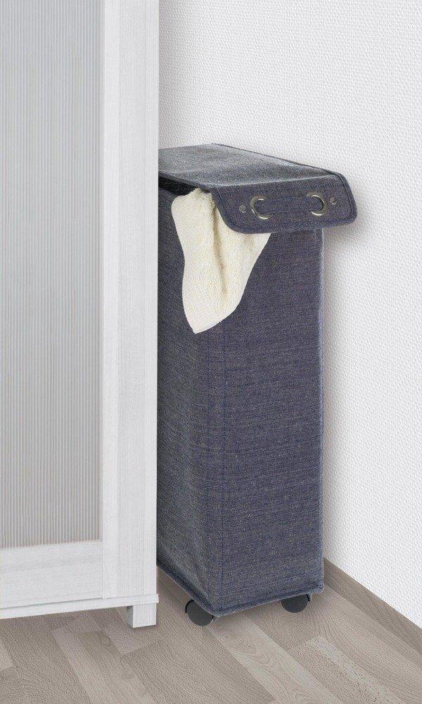 Kosz tekstylny na pranie, pojemnik CORNO PRIME z zamknięciem i kółkami - 43 l, 60 x 18,5 x 40 cm, WENKO