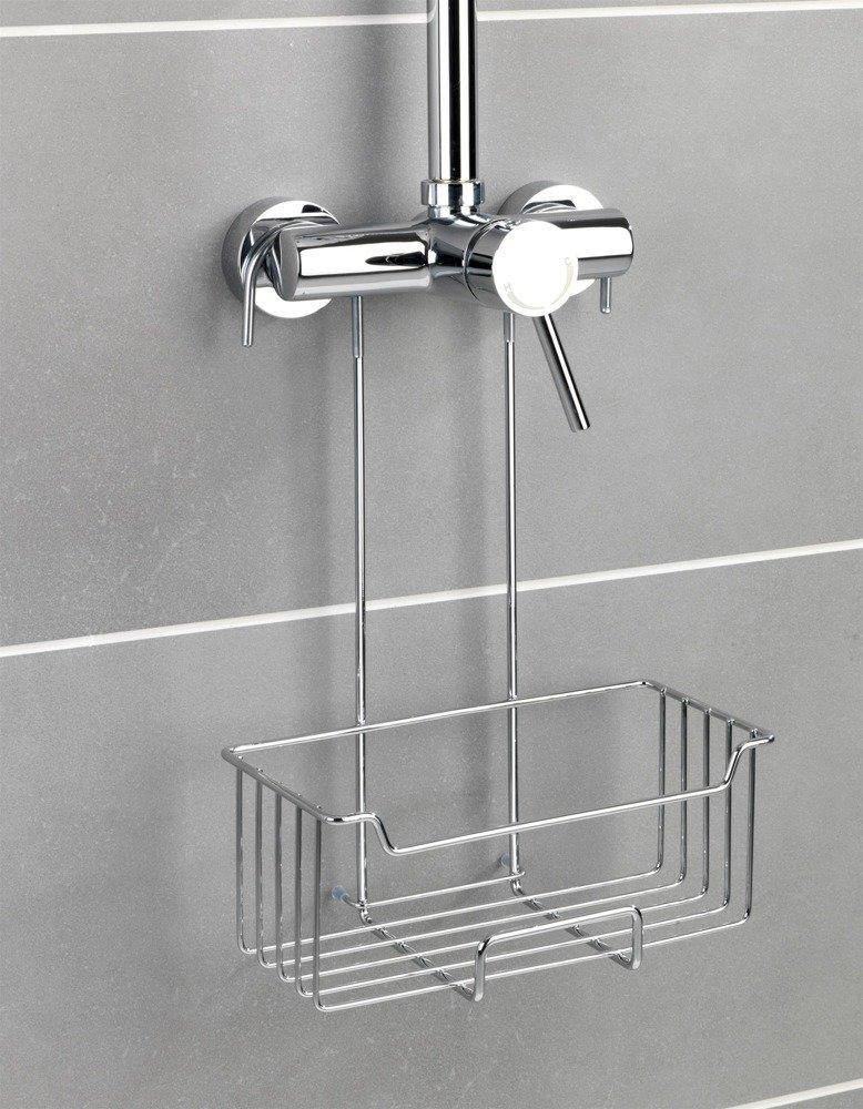 Półka łazienkowa zawieszana na baterii prysznicowej CADDY MILO, srebrna, WENKO