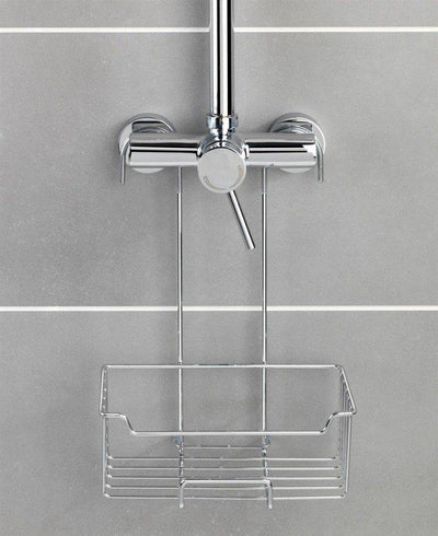 Półka łazienkowa zawieszana na baterii prysznicowej CADDY MILO, srebrna, WENKO