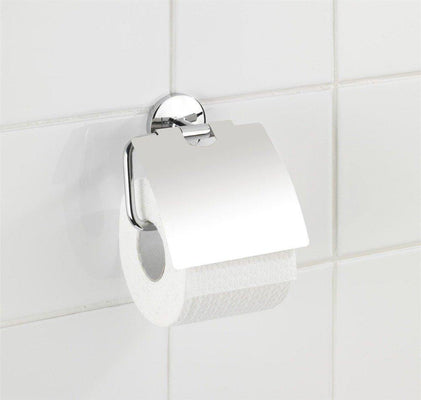 Uchwyt na papier toaletowy Cuba WENKO, nowoczesny wieszak na rolkę papieru z praktyczną klapką