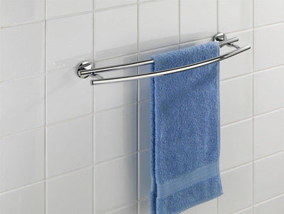 Wieszak podwójny w formie drążków na ręczniki, ścienny uchwyt metalowy do łazienki - 58 cm, WENKO