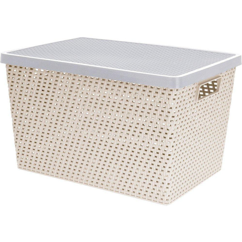 Pudełko, pojemnik do przechowywania, prostokątne, zamykane, kosz na pranie - 37 x 18 x 23 cm