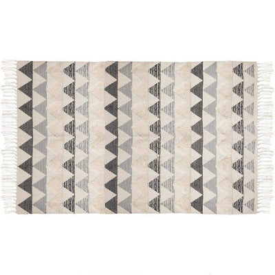 Dywan bawełniany z frędzlami, wielokolorowy chodnik dywanowy o atrakcyjnej szacie graficznej