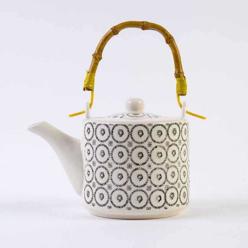 Czajniczek do kawy i herbaty we wzory  640 ml, praktyczne gliniane naczynie do zaparzania