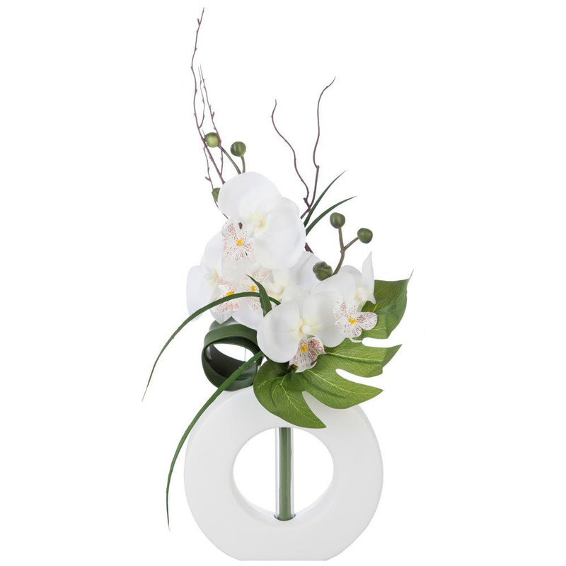 Kwiaty sztuczne ozdobne, stylowy zestaw storczyków i oryginalnej doniczki idealny zestaw dekoracyjny