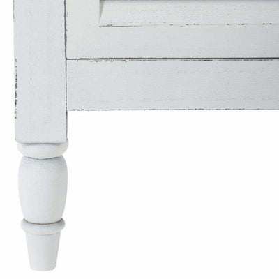 Szafka nocna rustykalna z szufladą i półką, drewniana, kolor biały
