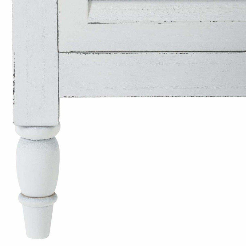 Szafka nocna rustykalna z szufladą i półką, drewniana, kolor biały