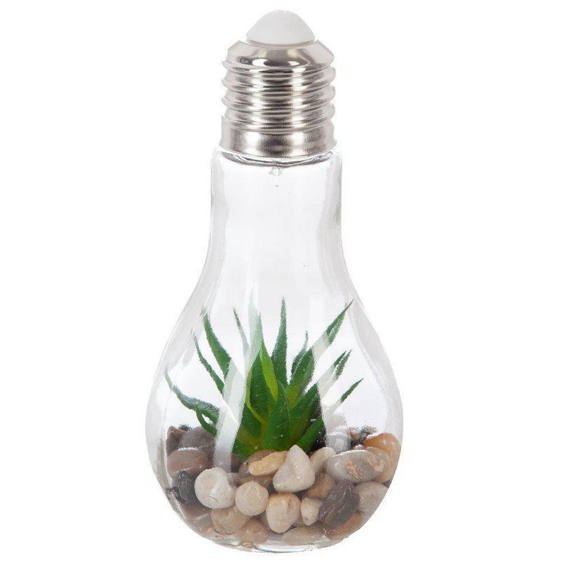 Żarówka dekoracyjna LED ze sztuczną rośliną, 18,5 cm, motyw aloes
