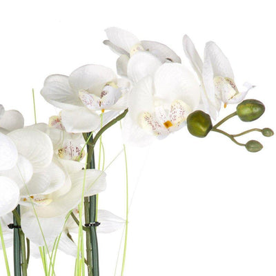 Sztuczna orchidea w doniczce, 53 cm, kolor biały