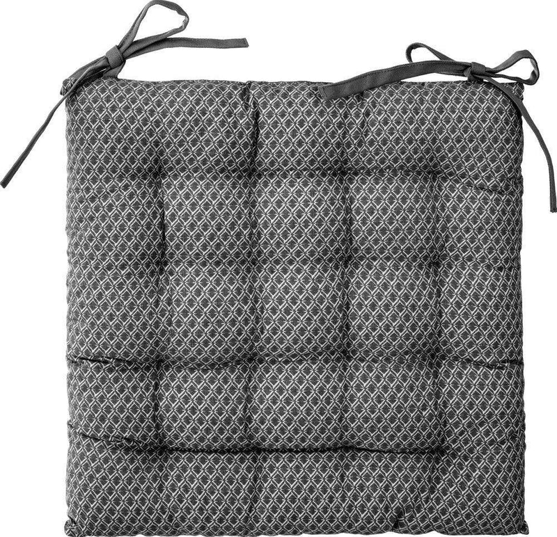 Poduszka na krzesło pikowana z wiązaniem OTTO, 38 x 38 cm, kolor ciemnoszary